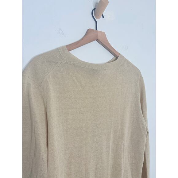 Zara Linen Cardigan Sweater Womens XL Cream - Picture 9 of 11